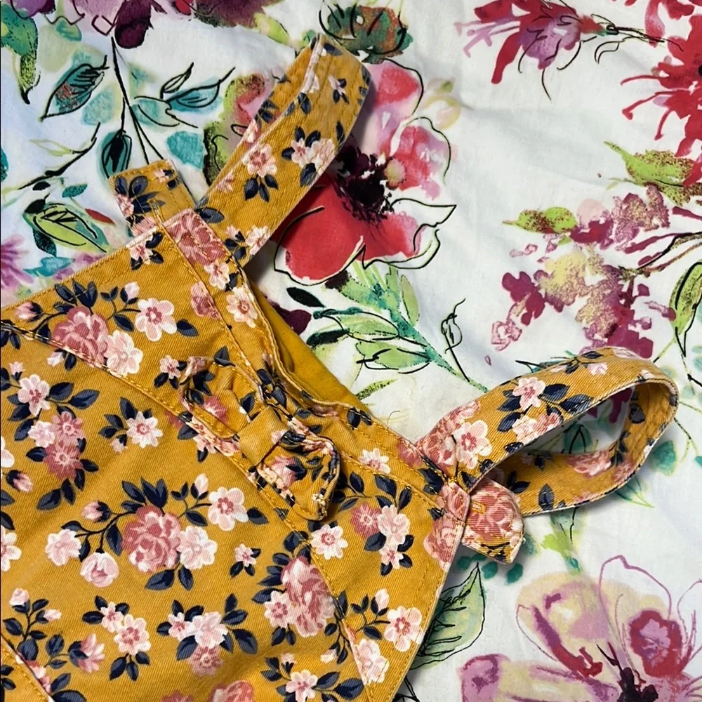 Floral Yellow Kids Jean Dress